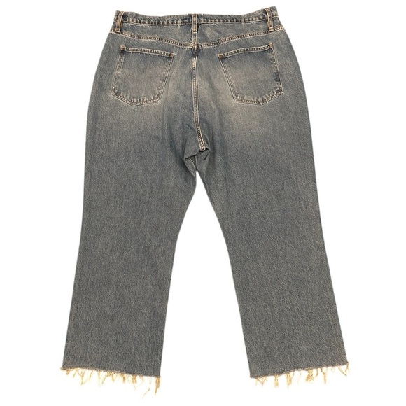 FRAME Denim Le Jane Crop Raw Fray Hem Ultra High Rise Straight Leg Jean NWOT - Picture 8 of 15